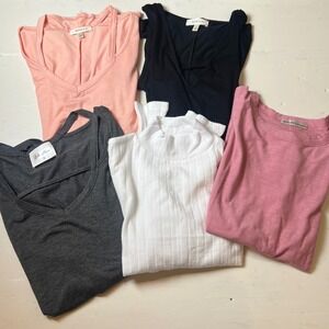 Boutique Basics 5-Piece Top Bundle Women's Size S Capsule Wardrobe Neutralcore